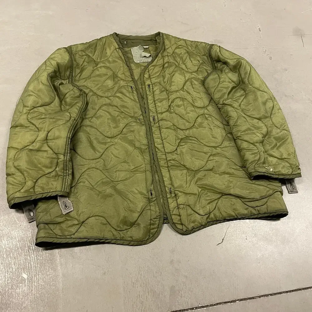 vintage 90s quilted military liner jacket